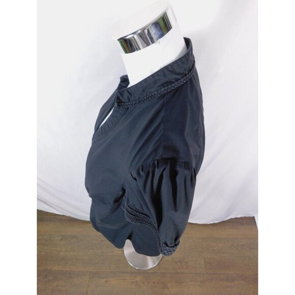 Express Design Studio Shirt Womens Large Black Button Front Puff Sleeve Blouse - Picture 5 of 10